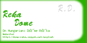 reka dome business card